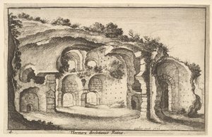 Thermaru diocletiani ruínas dos banhos de Diocleciano, 1651. de Wenceslaus Hollar