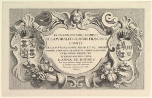 Título para a Entrada em Hemissem, 1625-77. de Wenceslaus Hollar