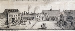 Vista da casa de Arundel, Strand, Londres, gravada por Adam Bierling, 1646 de Wenceslaus Hollar