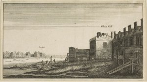 Vista do Palácio de Lambeth do rio em Whitehall Stairs de Wenceslaus Hollar