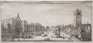 Vista de Londres: New Palace Yard com Westminster Hall e Clock House de Wenceslaus Hollar