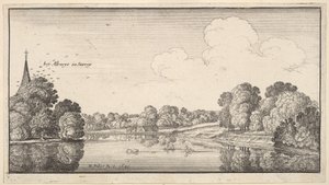 Vistas do campo perto de Albury, Surrey, 1645. de Wenceslaus Hollar