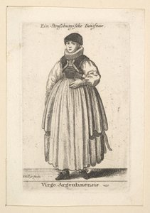 Virgo Argentinensis. Mulher não casada de Estrasburgo, 1625-77. de Wenceslaus Hollar