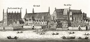 Westminster em 1647, de &39;London Pictures: desenhado com caneta e lápis&39;, pelo Rev. Richard Lovett, publicado em 1890 de Wenceslaus Hollar