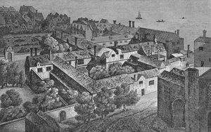 Winchester House, Southwark, cerca de 1649, da torre de São Salvador, c1812, 1912 de Wenceslaus Hollar