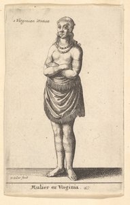 Mulher da Virgínia, ca. 1643 de Wenceslaus Hollar