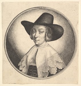Mulher com chapéu de abas largas, 1642. de Wenceslaus Hollar