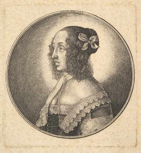 Mulher com cabelo escuro e um laço de perfil à esquerda, 1642. de Wenceslaus Hollar