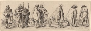 Oito mendigos de Wenceslaus Hollar after Jacques Callot
