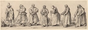 Mendigos e Mendigos de Wenceslaus Hollar after Jacques Callot