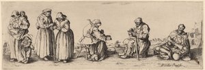 Seis mendigos e mendigos de Wenceslaus Hollar after Jacques Callot
