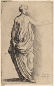 Figura em pé de Wenceslaus Hollar after Parmigianino
