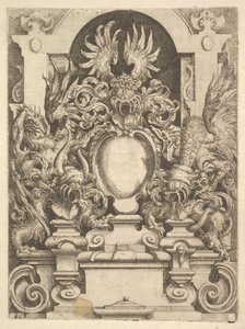 Projeto para uma cartela, Prato da Architecttura de Dietterlin, 1598. de Wendel Dietterlin the Elder