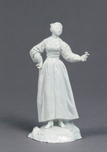 Signoria Lucia, do grupo &39;Commedia dell&39;Arte&39;, produzido pela Fuerstbischoefliche Fayencemanufaktur Fulda, c.1770 (porcelana) de Wenzel Neu