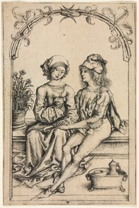 The Lovers after the Housebook Master, c. 1490. de Wenzel von Olmütz