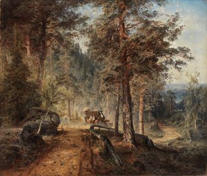 Estrada em Häme Um dia quente de verão, 1860.