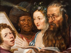 Uma alegoria da música, 1625 de Werner Jacobsz van den Valckert