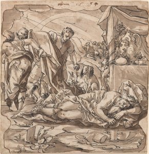 A embriaguez de Noé de Werner Kübler after Tobias Stimmer