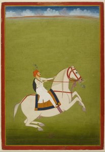 Rajput montado, início do século XIX (guache sobre papel) de West Indian School