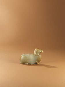 Pote de água em forma de carneiro (celadon jade) de Western Han Dynasty Chinese School