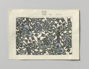 Aço com seda impressa, desenho Aussee de Wiener Werkstätte