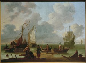 Navios que descarregam na praia de Wigerus Vitringa