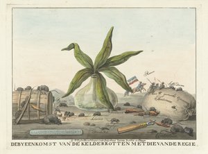 Cartum na alfândega francesa, 1813-1814 A reunião do porão podre com a do diretor (título no objeto) de Wijnand Esser
