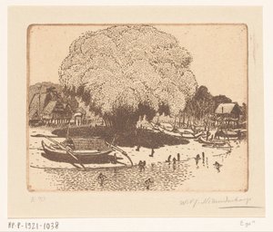 Vista de Loloan Barat em Bali
A aldeia dos pescadores (título original) de Wijnand Otto Jan Nieuwenkamp (signed by artist)