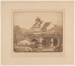 O edifício de escritórios da empresa Sluyters & Co. Kali Besar Batavia (título original) de Wijnand Otto Jan Nieuwenkamp (signed by artist)