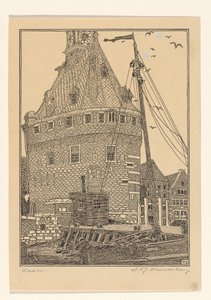 Torre principal em Hoorn de Wijnand Otto Jan Nieuwenkamp (signed by artist)