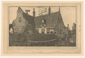 Casa de madeira na água em Zaandijk Casa em Zaandijk (título original) de Wijnand Otto Jan Nieuwenkamp (signed by artist)