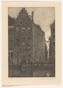 Casas no Damrak em Amsterdã No Damrak (título original) de Wijnand Otto Jan Nieuwenkamp (signed by artist)