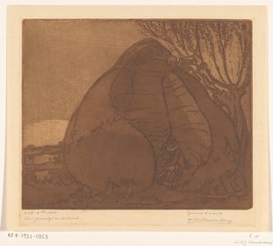 Homem e mulher espionados pela Morte O casal e a morte (título original) de Wijnand Otto Jan Nieuwenkamp (signed by artist)