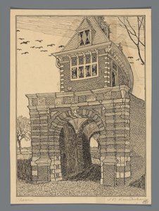 Oosterpoort em Hoorn de Wijnand Otto Jan Nieuwenkamp (signed by artist)