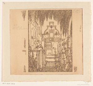 Mulher de fato batendo numa porta da frente em Edam
Na porta da frente (título original) de Wijnand Otto Jan Nieuwenkamp (signed by artist)