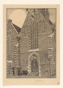 Fachada ocidental do Noorderkerk em Hoorn de Wijnand Otto Jan Nieuwenkamp (signed by artist)