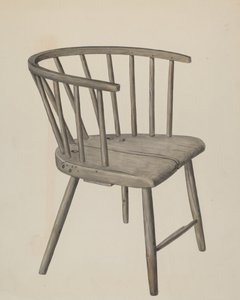 Cadeira de braços feita à mão, c. 1937.