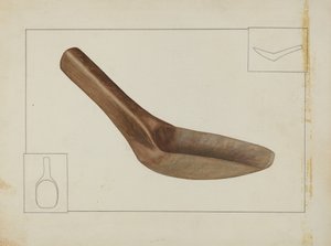 Colher Quadrada de Madeira, c. 1937. de Wilbur M Rice