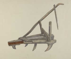 Wooden Harrow ou Cultivator, c. 1937. de Wilbur M Rice