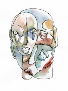 Rostos humanos fragmentados