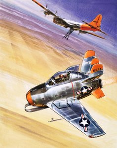 Mini Jet-Fighter, ilustração de "Into the Blue de Wilf (20th century) Hardy