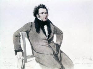Franz Schubert (1797 - 1828), aguarela por August Reider