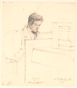 Retrato pelo litógrafo Peter Gemzøe de Wilhelm Bendz