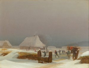Paisagem de inverno de Funen.