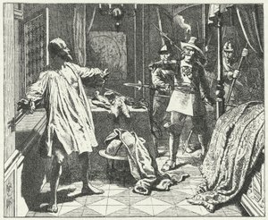 O assassinato de Albrecht von Wallenstein, general boêmio do exército do Sacro Império Romano na Guerra dos Trinta Anos