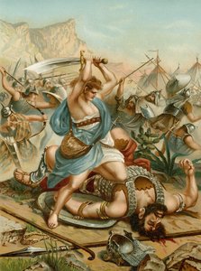 David mata Golias (cor litho) de Wilhelm Ebbinghaus