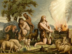 Sacrifícios de Caim e Abel (cor litho)