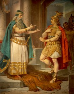 O Rei Sigurd encontra o sábio eremita Grypin, da Saga Sigurd, salão inferior, c.1882-83 (mural)