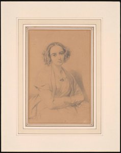 Retrato do compositor Fanny Hensel née Mendelssohn 1805-1847, 1847. de Wilhelm Hensel