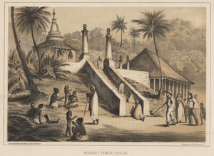Templo budista, Ceilão, 1855